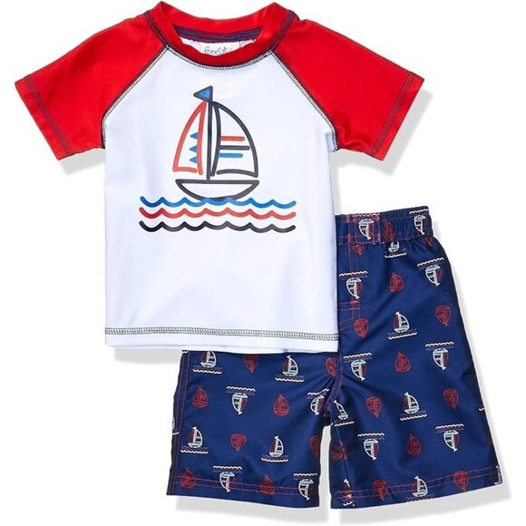 Freestyle Revolution Boys' Sail Away Guard Top and Shorts Set , Size 2T - Picture 1 of 4